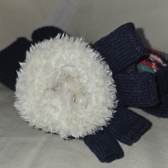 Vera Bradley Tartan Paid Knit Mittens with Navy Accents - Picture 3 of 5